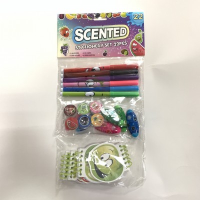 SCENTED STATIONERY SET PEN  NOTEBOOK HIGHLIGHTER FOR SCHOOL